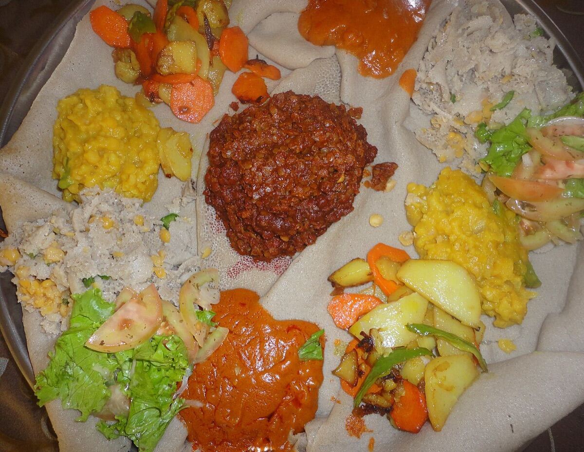 Fasting food on injera